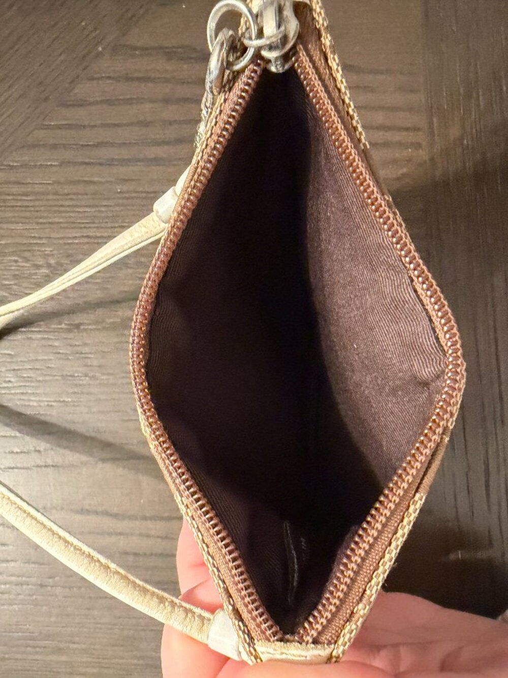 Coach Wristlet with White Leather Trim - Picture 3 of 3